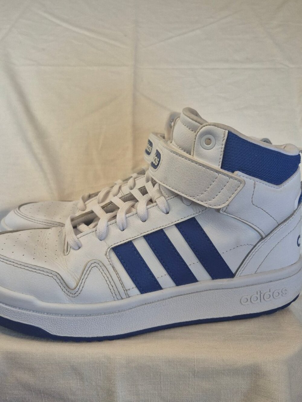 Adidas Postmove White Blue Basketball Mid-top Shoe Men 8 Women 9 Retro Classic